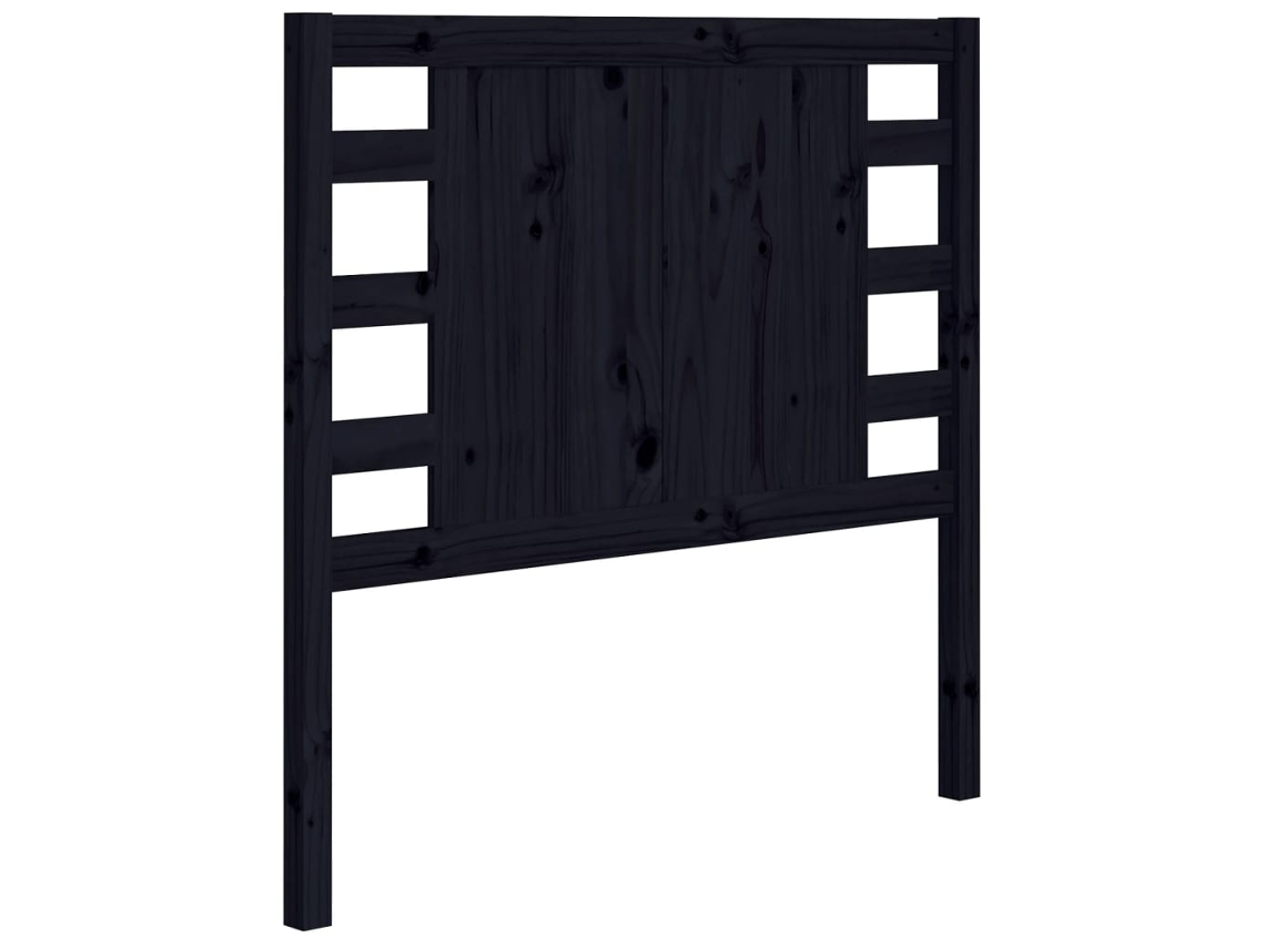 Cabecero de cama 106x4x100 cm Pino macizo Negro MAISON EXCLUSIVE