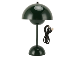2026-lámpara De Mesa Hongo 1800mah Led 3 Modos Iluminación Usb-c Regulable Por Toque Pequeña Lámpara De Noche Para Dormitorio Oficina Verde Oscuro