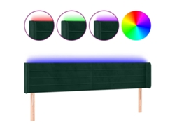 Maison Exclusive - Cabecero Con Led De Terciopelo Verde Oscuro 203x16x78/88 Cm