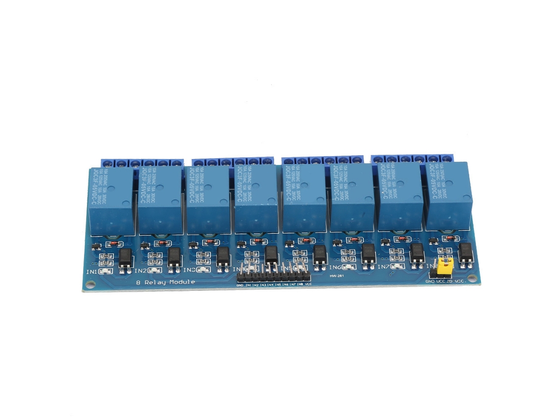Módulo De Relés De 8 Canales Con Aislamiento Por Optoacoplador, Control Plc, 5 V, Placa Azul.