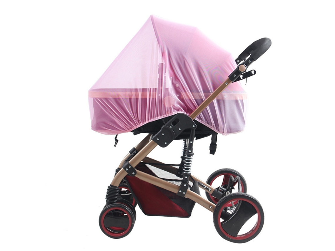 Mosquitera Universal Para Cochecito De Bebé, Suave, Cómoda, Transpirable, Rosa.