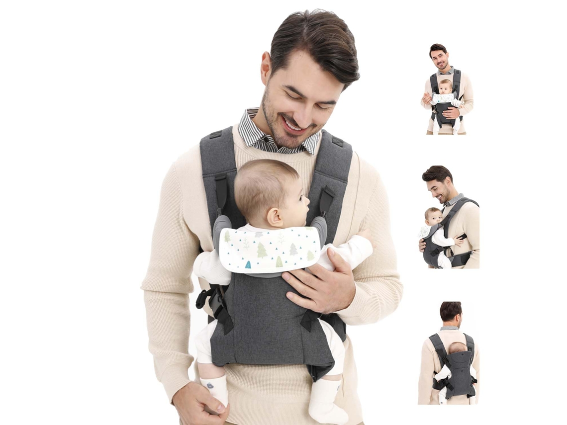 Portabebés Multifuncional Y Cómodo Para Bebés De 0 A 24 Meses Czhhmart Gris Claro