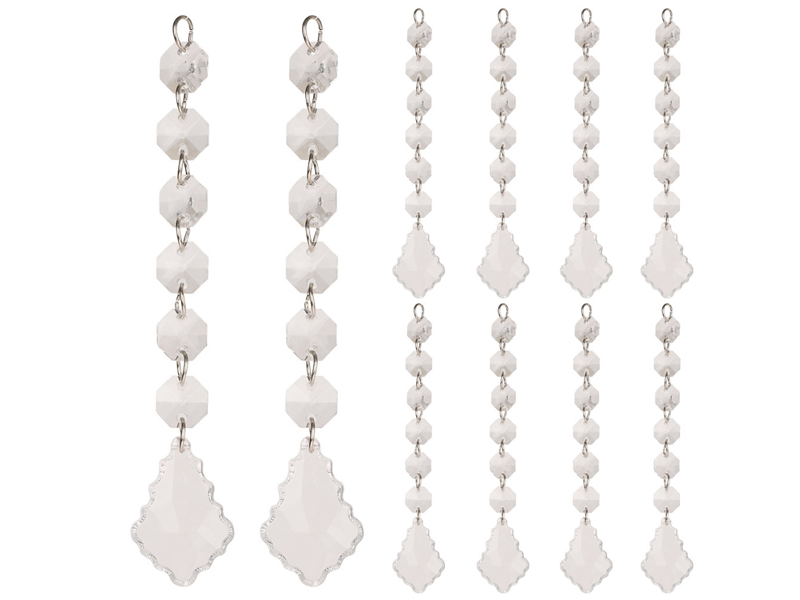 Baok-10 Piezas Lote Diamantes Acrílicos 6+1 Para Decoración de Bodas Colgantes de Cristal Decoración de Joyería(e)