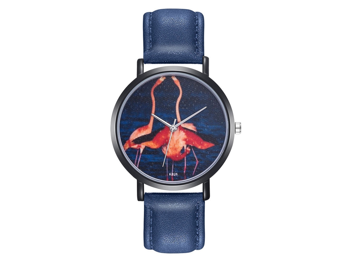 Reloj De Cuarzo Unisex Con Correa De Cuero Pu Simple Y Moderno K026-h Azul
