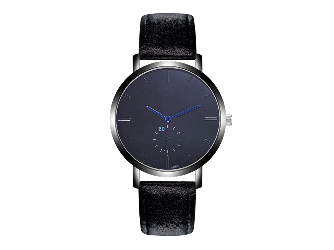 Reloj De Pulsera Analógico De Cuero Para Hombre Con Esfera Redonda, Estilo Ejecutivo, Movimiento De Cuarzo.