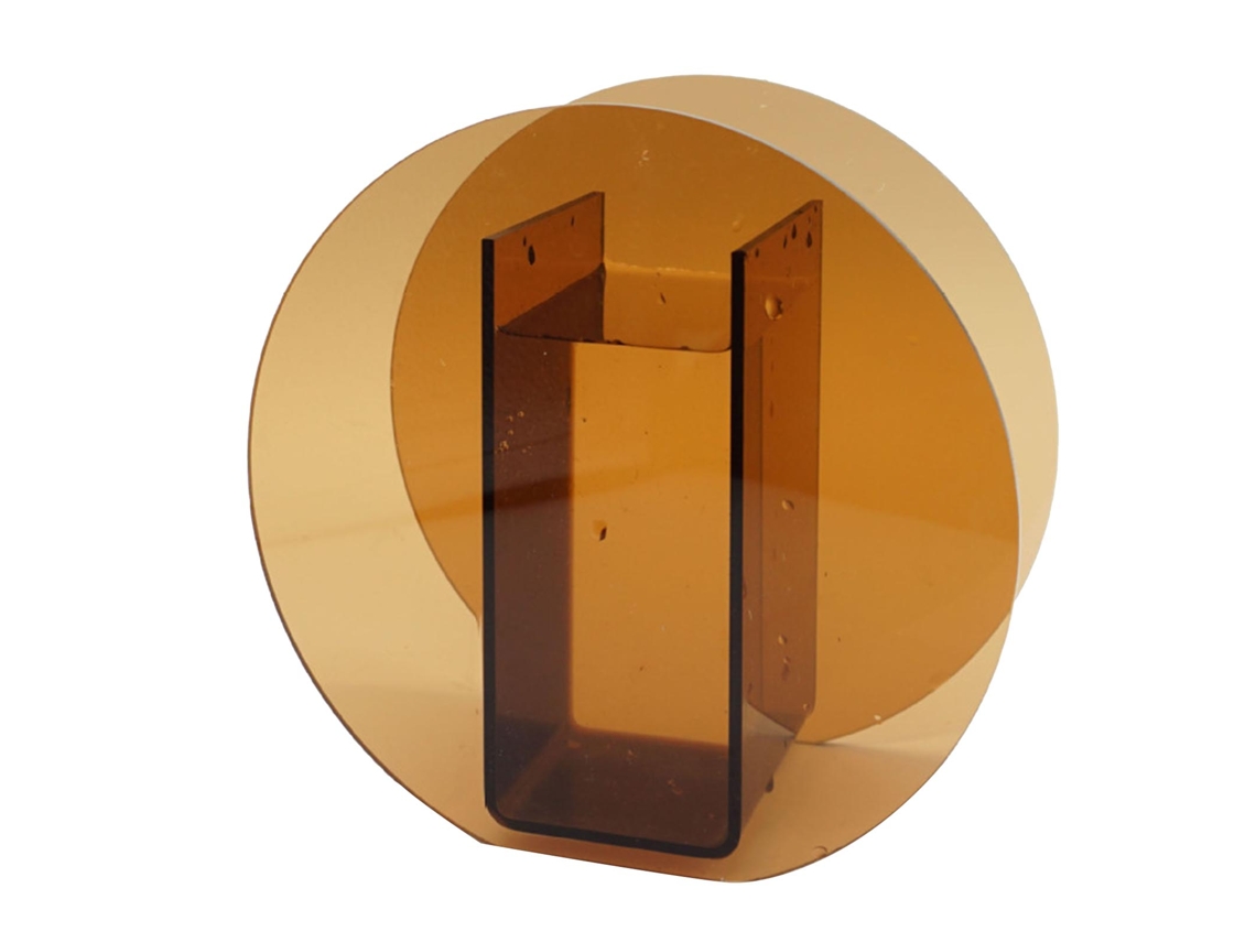 Baok - Jarrón decorativo de acrílico marrón transparente, de estilo nórdico, ideal para oficinas, salas de estar y estanterías.