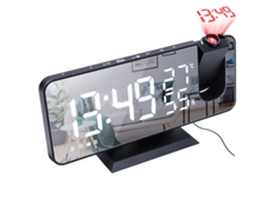 Reloj despertador con proyección y radio, conexión USB, pantalla LED Kofihety