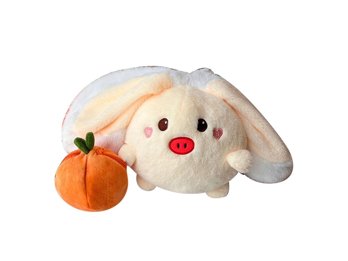 2026-muñeco De Peluche Animal Reversible Adorable Suave Higo Plátano Juguete Almohada Decoración Hogar Cama L 25cm