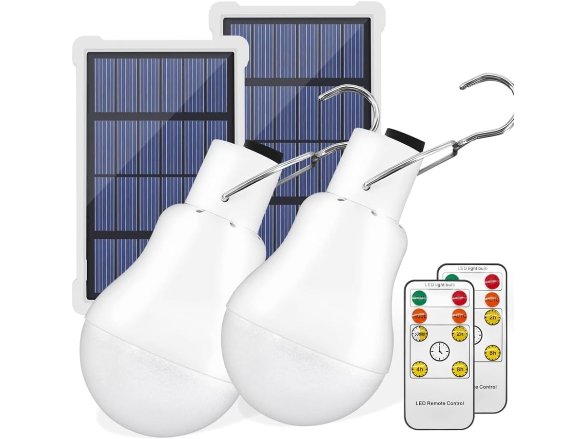 Bombillas Solares Portátiles Con Temporizador Remoto, Ideales Para Cobertizos, Senderismo Y Acampada.