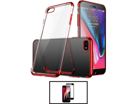 Kit Carcasa Super Slim + Protector de Pantalla GorilaGlass iPhone SE 2022 G4M Rojo