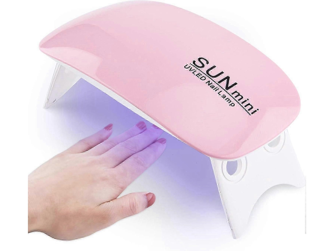 Lámpara de uñas LED UV 2025, secador de gel portátil, mini lámpara UV de 6 W, herramienta de arte profesional GOKOCO (rosa)