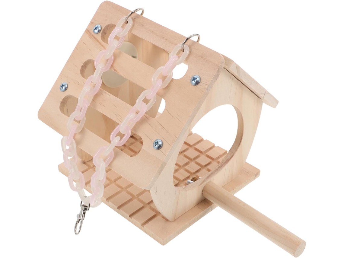 Nido Colgante De Madera Para Cacatúas Y Loros Con Percha.