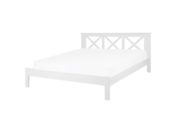 Cama con somier BELIANI Tannay de Madera de pino Blanco 169x208x90