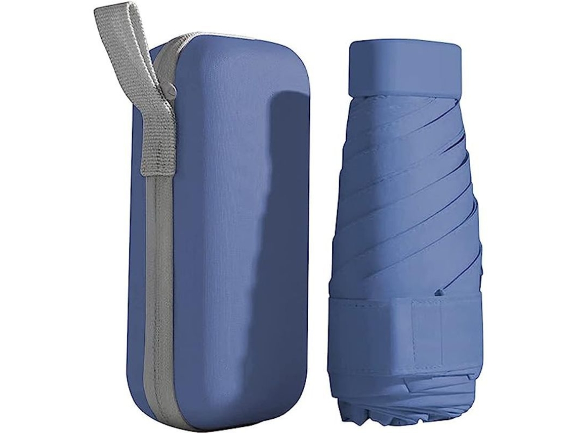 Paraguas Pequeño De Viaje Con 6 Varillas, Ligero, Compacto, Impermeable, Resistente Al Viento Y A Los Rayos Uv.