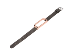 Correa De Mezclilla Para Reloj Xiaomi Mi Band 6/5 Nfc, Correa De Repuesto Gris Con Carcasa Dorada.