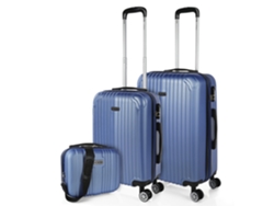 Juego De Maletas Rígidas Abs ITACA Sevron azul zafiro (41X66x27 Cm - 68L)