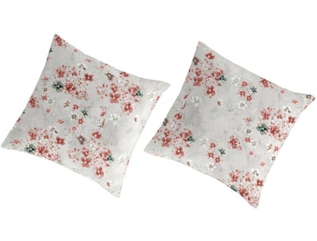 2 Fundas de Almohada GUY LAROCHE Lindsay (Verde, Rosa, Beige - 100% Percal Algodón - 65x65 cm)