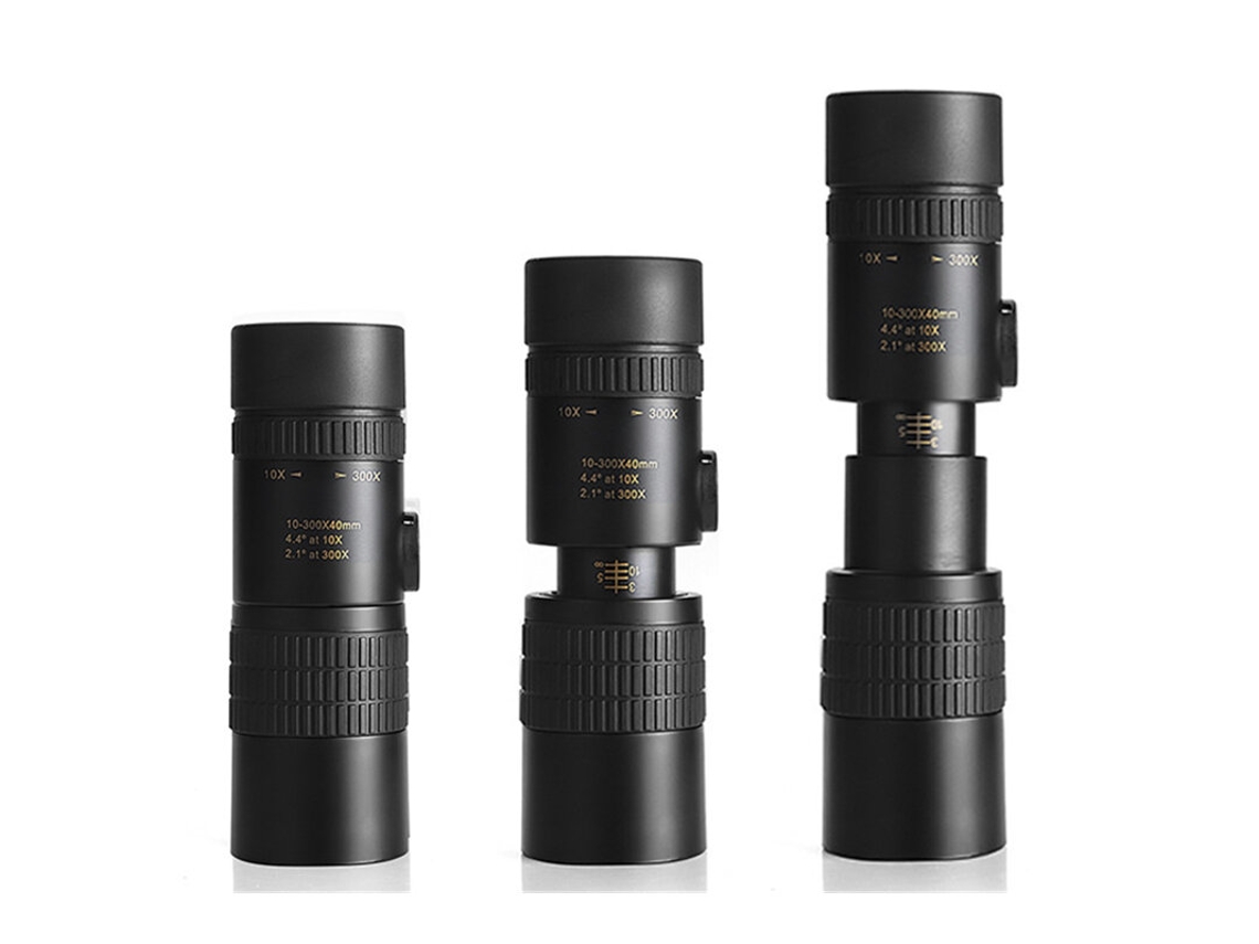 Telescopio Monocular 10-300x40 Hd Zoom De Bolsillo Con Visión Nocturna Baja Potente Ideal Para Acampar Cazar Y Actividades Al Aire Libre
