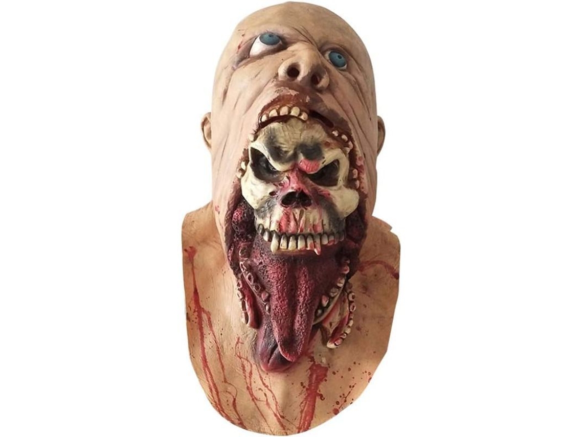 Máscara De Calavera De Látex De Zombie Aterradora Para Halloween - Talla Única Para Fiestas Y Cosplay
