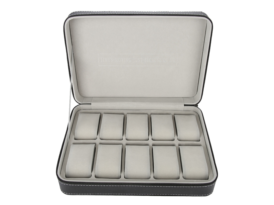 Caja De Almacenamiento Para Relojes Ligera Y Portátil Con 10 Compartimentos, Ideal Para Viajes.
