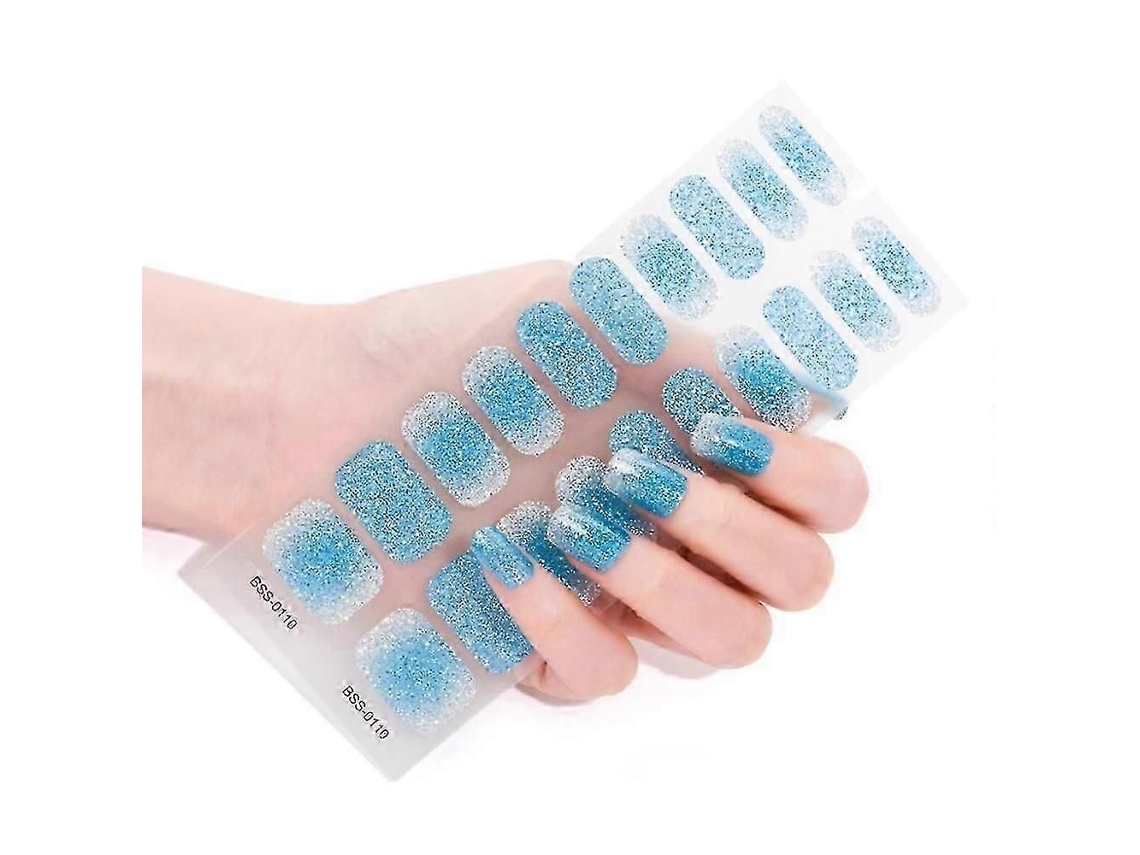 Semicured Gel Nail Stickers Uv/led Lamp Required 20pcs Gel Nail Polish Wraps Pjn GOKOCO