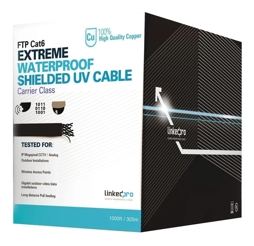 Bobina Cable Utp Cat6 305 Mts Exterior Blindado Calibre 23
