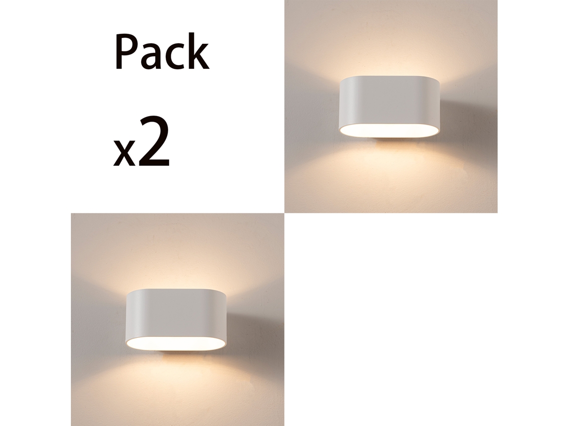 Apliques de pared para interior de aluminio blanco con iluminación vertical y horizontal, casquillo G9 Alpinaluz (bombilla no incluida)