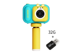 Cámara Compacta Para Niños De 2,4 Pulgadas, Cámara Dual Hd De 4800 W - Azul Y Amarillo + 32 G + Lector De Tarjetas CHRUI