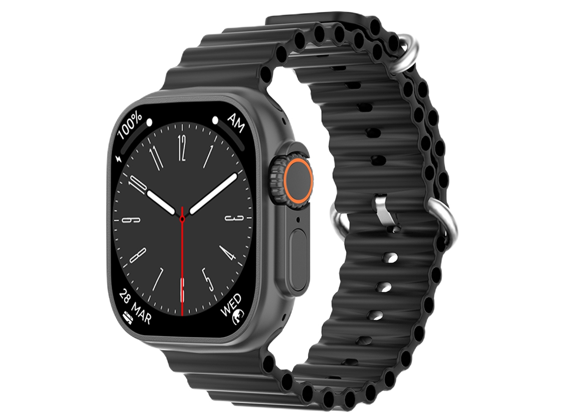 Reloj inteligente con pantalla HD de 2,1 pulgadas y compatible con NFC (Near Field Communication). (Correa de caucho del Mar Negro)
