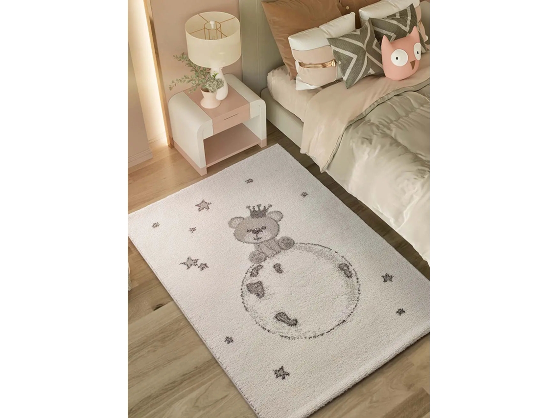 Alfombra infantil reciclada ATTICGO (Cranberry - Blanco - 115x170 cm)