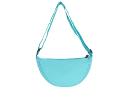 Bolso bandolera informal, bolso de hombro semicircular, bolso de nailon con cremallera, azul