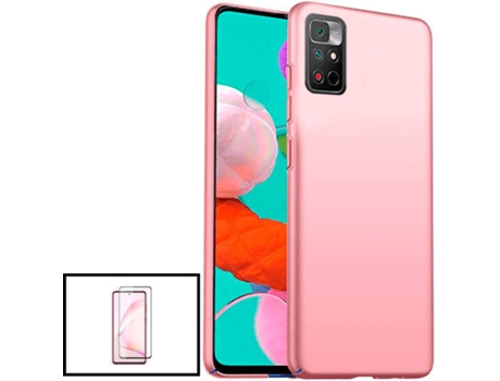 Kit Protector de Cristal Templado 5D Full Cover y Funda SlimShield Xiaomi Poco M4 Pro 5G PHONECARE Rosa
