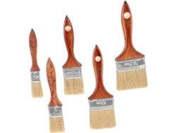 Juego De 5 Pinceles Reutilizables Con Mango De Madera Para Pintura Al Óleo Y Pintura De Paredes.