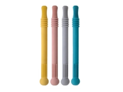 Tubos Huecos De Silicona Para Chupete, Juguete Para La Dentición Del Bebé Con 3 Dientes Masajeadores.