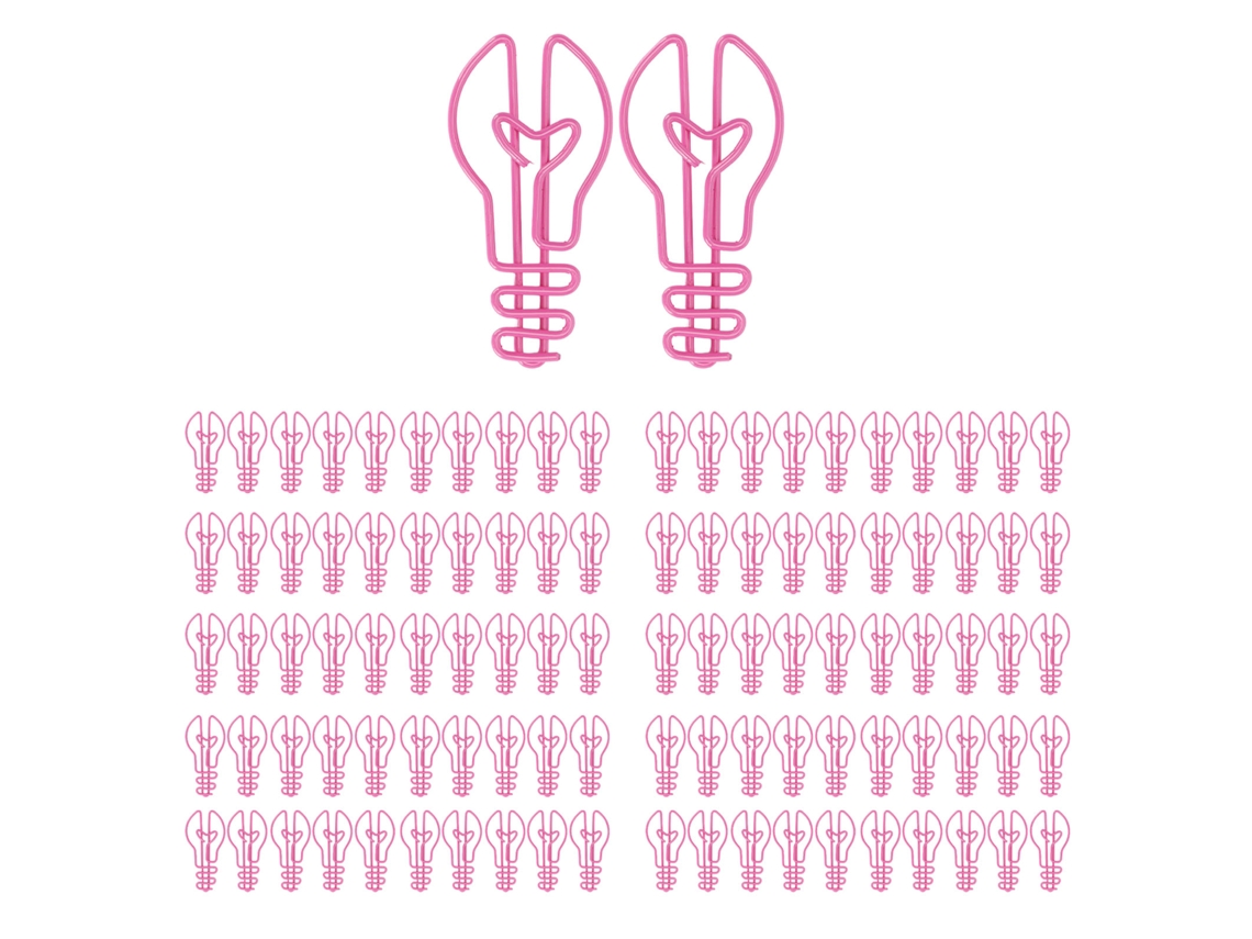 100 Clips De Papel De Forma De Bombilla Resistentes Al Deslizamiento Y Oxidación Chapados Metálicos Para Oficina Color Rosa
