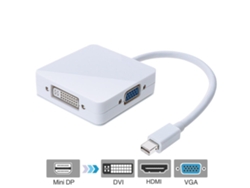 Adaptador Mini DisplayPort para HDMI - VGA - DVI 3 en 1
