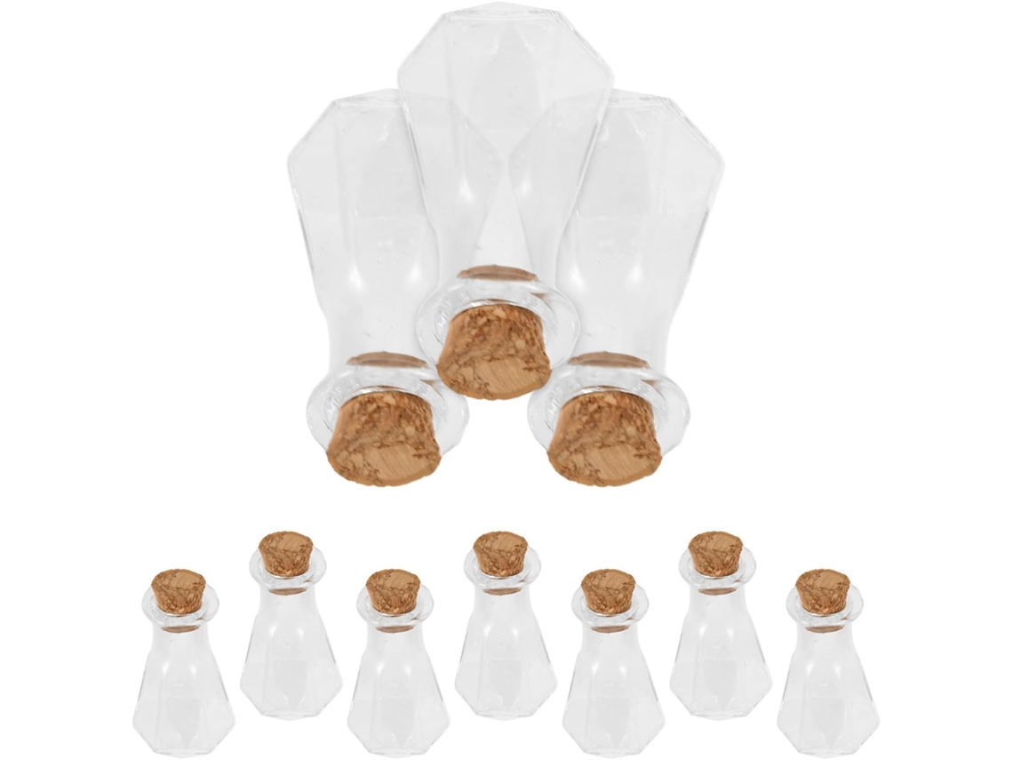 Botellas Vidrio Tapones Corcho Juego 10 Frascos Pequeños Únicos Decoración Artística Almacenamiento Mini