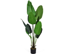 Planta Artificial Altura De 160 Cm Palmera Tropical Artificial Con Maceta Y 10 Hojas Realísticas Planta Árbol Artificial