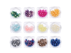 Decoração De Unhas Em Pérola De Resina 3d 12 Cores Com Strass Para Manicure Diy Charm Acessório