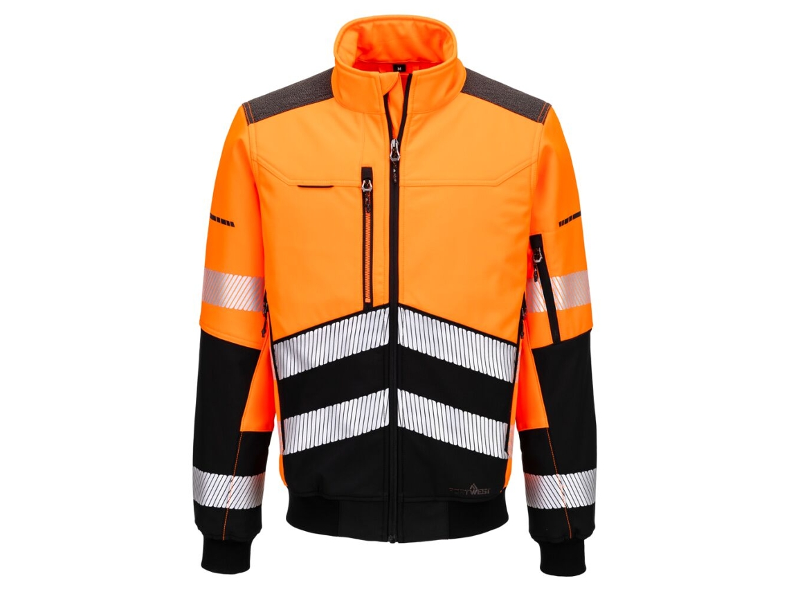 Chaqueta Softshell Alta Visibilidad Ev4 3 Capas | Trabajo Naranja/negro / Xxl
