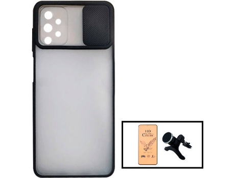 Kit Carcasa + Protector de Pantalla + Soporte Magnético Galaxy A52s 5G G4M Negro