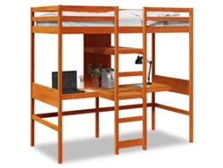 Maison Exclusive - Cama Alta Sin Colchón Madera Maciza Pino Marrón Cera 80x200 Cm