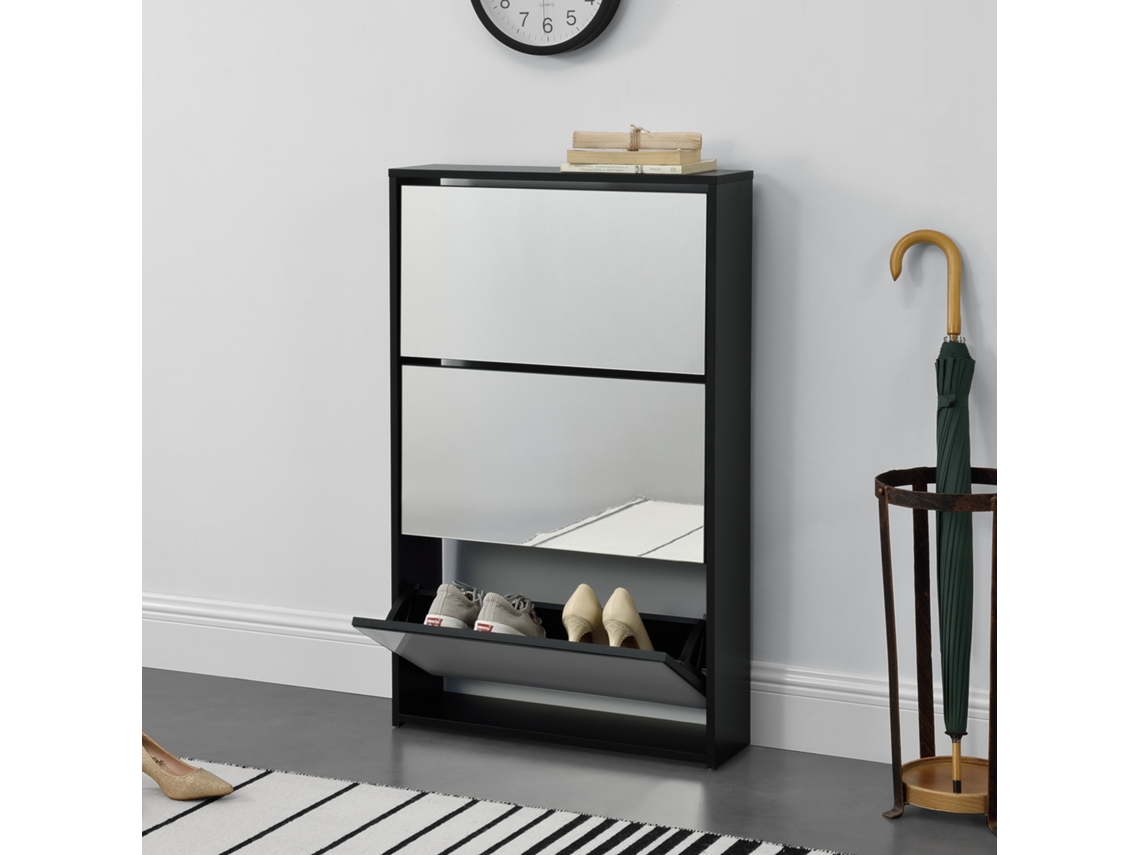 Zapatero [EN.CASA] Negro (Tablero de fibra de madera - 103 x 63 x 17 cm)