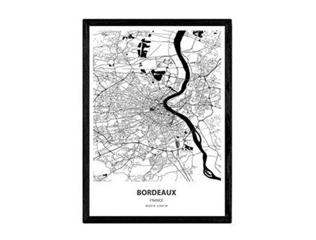 Poster NACNIC Mapa de Bordeaux Francia (A3)