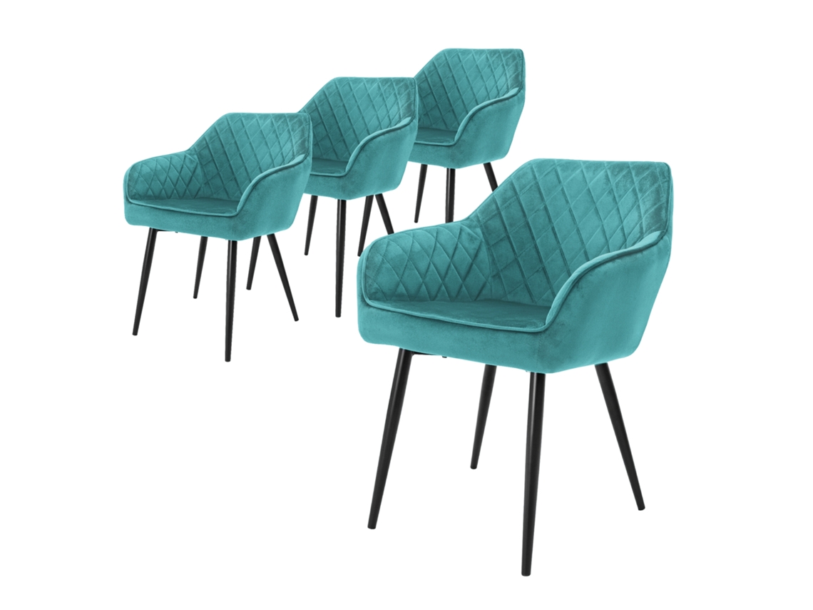Conjunto De 4 Cadeiras De Jantar Com Braços E Costas ML-DESIGN