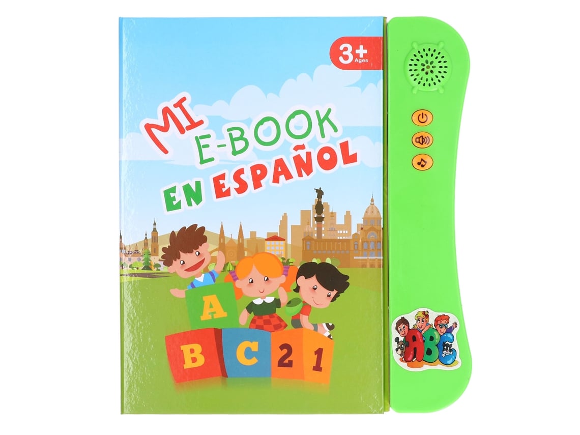 Ats-libro Electrónico Con Sonidos Para Niños: Aprende Animales, Frutas Y Números En Español - Juguete Educatsivo Verde