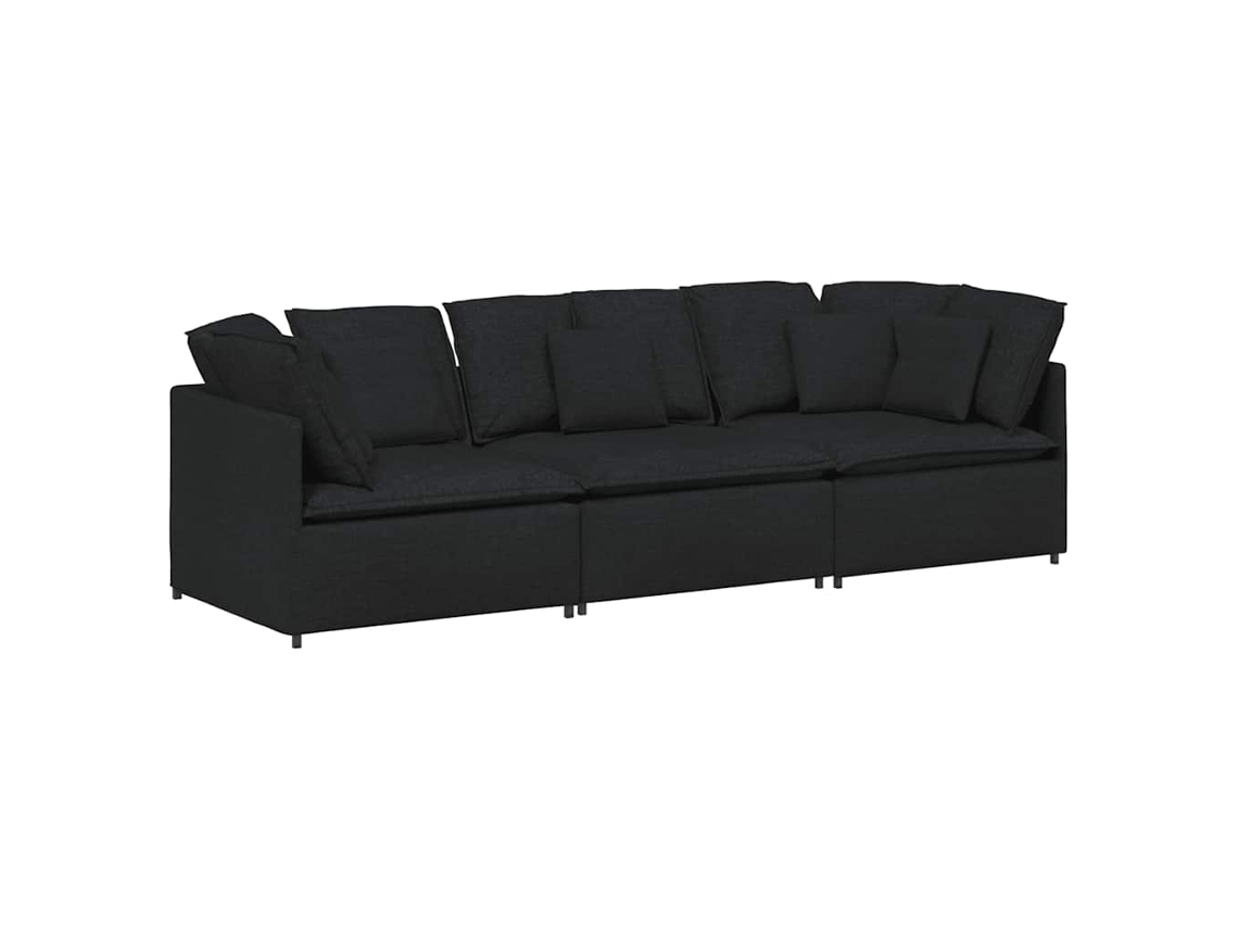 Maison Exclusive - Sofá Modular Con Cojines De Tela Negra