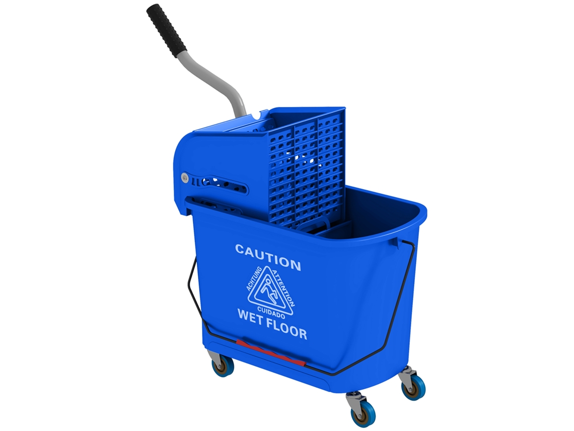 Cubo Fregona 20l Con Escurridor Y Ruedas, Azul