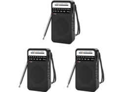 3 Radios De Bolsillo Am/fm De Transistores Con Altavoz Y Conector Para Auriculares.