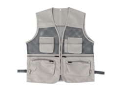Chaleco Militar Resistente Y Transpirable Con Múltiples Bolsillos De Malla Para Pesca Y Actividades Al Aire Libre - Gris Francés